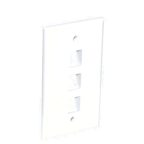 Newhouse Hardware 3-Port Keystone Jack Wall Plate White 3QP-WH-01, Ethernet Outlet Cover Wall Plate for Coaxial Cable, HDMI, or RJ45 Keystone Jack, Home Improvement Electrical Equipment