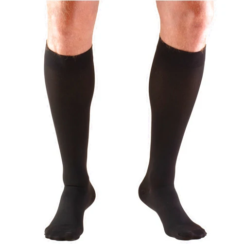 Truform 20-30 mmHg Compression Stockings for Men and Women, Knee High Length, Closed Toe, Black, Medium