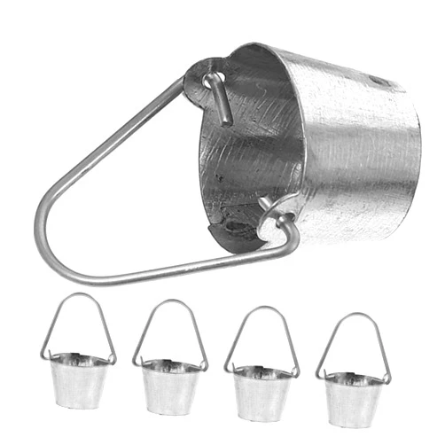 MERRYHAPY 5pcs Mini Tin Bucket Buckets Miniature Garden Bucket Miniature Gardening Accessory Miniature House Decor Simulated Bucket Model Delicate Small Bucket Miniature Toy Iron Silver