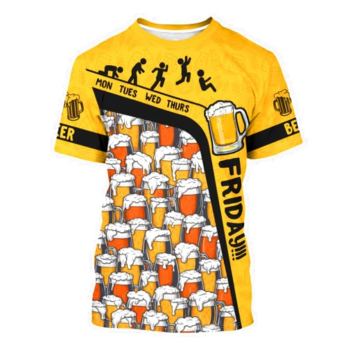DFZ Oktoberfest Beer Shirt Novelty Tee Funny Short Sleeve 3D Printed Casual Holiday T-Shirt for Men Women