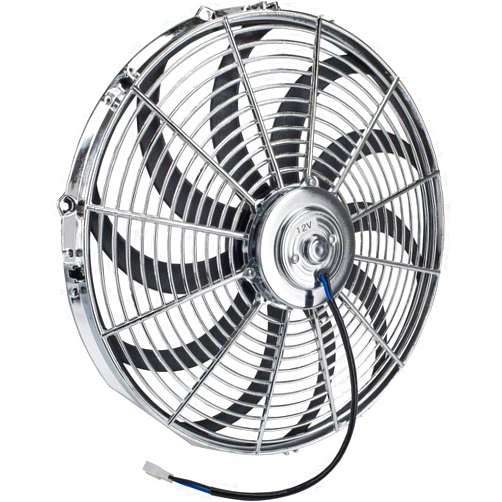 Speedway Motors Chrome 16 Inch Curved Blade Electric Radiator Fan, Reversible