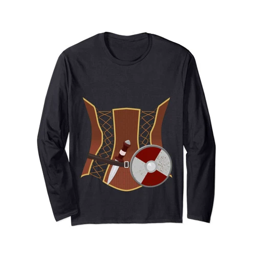 Shieldmaiden Halloween Humor Outfit Funny Medieval Viking Gift For Women Shield Maiden Costume Long Sleeve T-Shirt