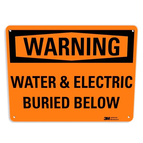 SmartSign “Warning - Water & Electric Buried Below” Sign | 10