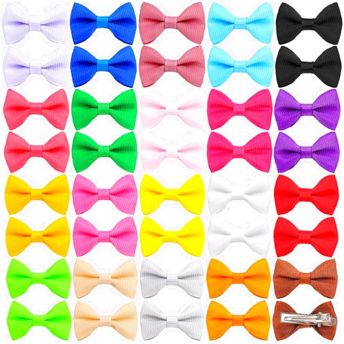 Petbuy 40PCS Christmas Dog Bows Cute Puppy Dog Small Bowknot Hair Bows with Clips Bands Small Dog Hair Bowknot Pet Hair Accessories Pet Grooming Accessories for Party Christmas Birthday