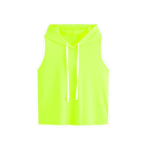SweatyRocks Women's Summer Sleeveless Hooded Tank Top T-Shirt for Athletic Exercise Relaxed Breathable
