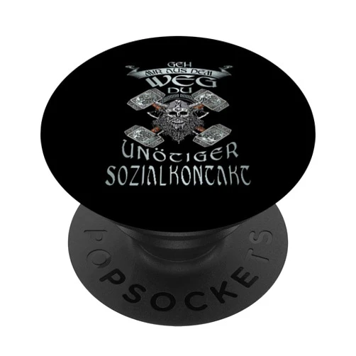 Wake-X Wikinger Odin Lamm Wikinger Walhalla Thor Geh mir aus dem Weg Du Unnötiger Sozialkontakt, Viking Odin PopSockets Standard PopGrip