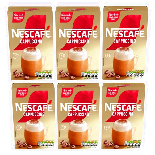 Nescafe NESCAFÉ Cappuccino Instant Coffee Sachets x7 (Pack of 6, Total 42 Sachets)