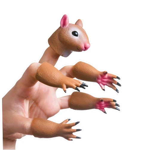 AQKILO® Squirrel Finger Puppet Set, Animals Puppet Show Theater Props, Novelty Toys Weird Stuff Gifts