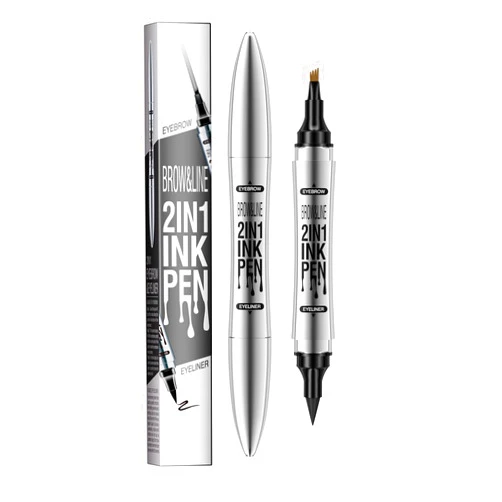 YHCFASHIPIN 2-in-1 Magic Eyebrow Pencil Eyebrow Microblading Pen - Upgraded Eyebrow Pen Micro 4 Tipped Precise Brow Pen & Long-Lasting Waterproof & Smudge Microblading Eyebrow Pencil (B-Dark Brown)