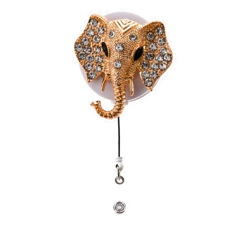 BlingtoTooth Fashion Handmade Elephant Design Crystal Neck Lanyard,Exclusive Bling ID Name Badge Holder,Retractable Badge Reel Clip for Women