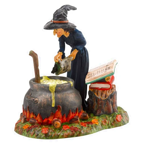 Department 56 Snow Village Halloween Accessories Witch Hollow Fire Burn and Cauldron Bubble Figurine, 3.43 Inch, Multicolor