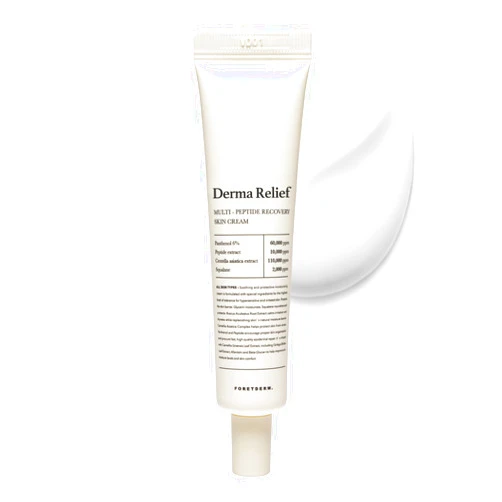 FORETDERM Peptide Derma Relief Cream – Peptide Moisturizer with EGF 5-Peptide Complex & CICA, Hydrating Barrier Repair Cream for Sensitive Skin, Unscented Fragrance Free Korean Face Cream, 1.35 Fl Oz