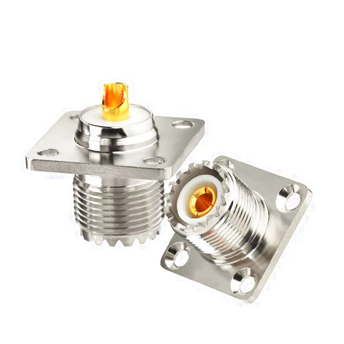 Superbat wlaniot SO 239 Connectors SO239 UHF Female Jack RF Coax Connector 4 Hole Flange Chassis Mount Solder Straight for LMR-400 Coaxial Cable 2Pcs