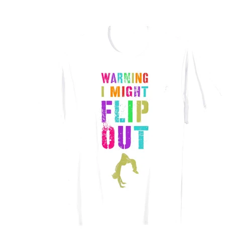Born To Flip Out & Bounce WARNING I MIGHT FLIP OUT Cheerleading Team Gymnast Squad T-Shirt