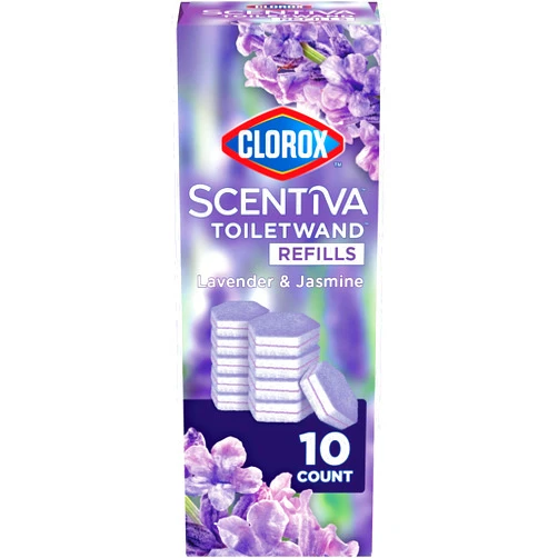 CLOROX Scentiva ToiletWand Refills, Lavender and Jasmine, 10 Count