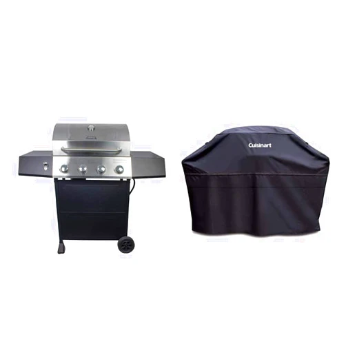 Cuisinart CGG-7400 Propane, 54 Inch, Full Size Four-Burner Gas Grill & GC-60B Heavy-Duty Barbecue Grill Cover, 60