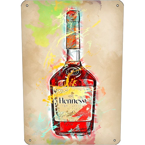 GIVTRE ristata GIVTRE Ristata Hennessy Alcohol Home Bar Kitchen 12X8Inch Metal Tin Sign