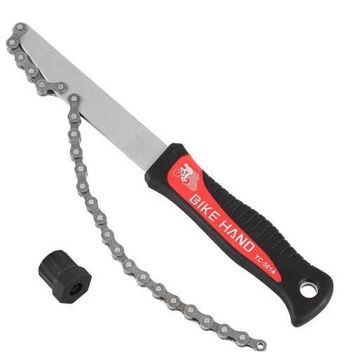 BIKE HAND Compatible with Shimano Sram Freewheel Turner Install Removal Chain Whip Tool Kit - Cassette Remover - MTB Road 7 8 9 10 11 Speed - with Lockring Nut Tool