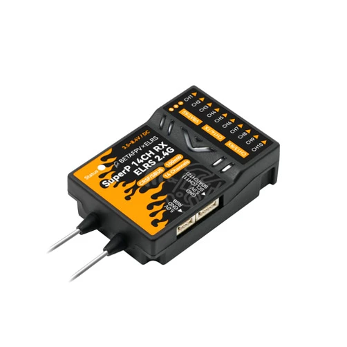 BETAFPV SuperP 14CH Diversity Receiver with TCXO, 2 Antennas, Dual RX Chains Support Long Range Flying Aerial Photography FPV Freestyle Tricks, for Fixed-Wing Helicopter RC Cars Boats - ELRS 2.4G