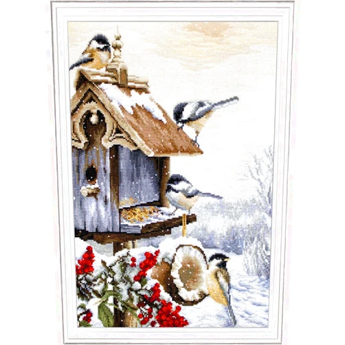 Lucas-S Winter Birdhouse Counted Cross-Stitch Kit