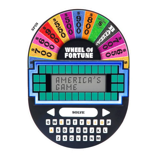 Educational Insights Wheel of Fortune Game - Handheld Electronic Game, Great for Travel, Classic Retro Party Games for Kids, Teens & Adults, Word Puzzle Challenge & Entertaining Gift, Ages 8+