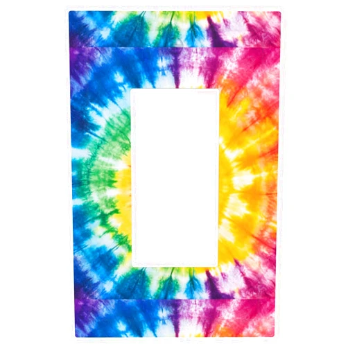 NeuKim Decorator Switch Cover 1 Gang Single Rocker Rainbow Tie Dye Wall Plate Outlet Switch Covers Light Switch Cover Receptacle Cover