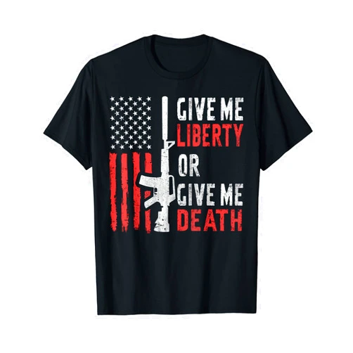 Brave American Eagle 4th of July T Shirts & Gifts American Eagle Give Me Liberty Or Give Me Death 4th of July T-Shirt