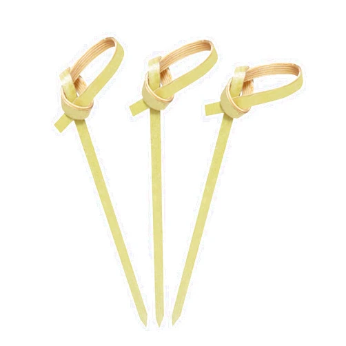 YAOSHENG 300PCS 4 Inch Bamboo Cocktail Picks, Bamboo Knot Picks, Cocktail Skewers, Bamboo Sticks food Toothpicks for Appetizers, Toothpicks for Events and Party Supplies