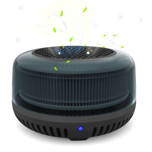 QUEENTY Small Air Purifier, QUEENTY Car Air Purifier Ionizer with True H13 HEPA Filter, USB Quiet Desktop Air Purifiers for Bedroom,Car, Small Room, Pets (Black)