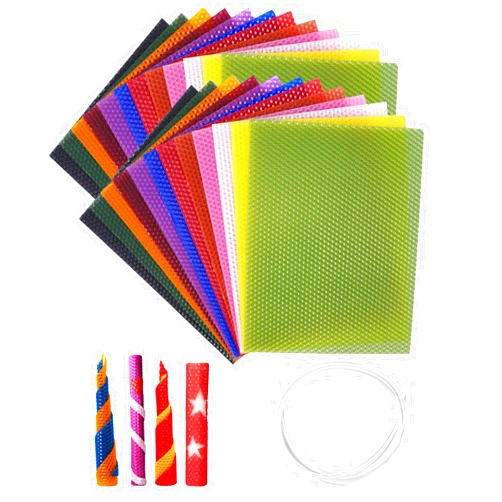Thleunei Beeswax Candle Making Kit for Kids - 24 Pack 10x8 Inch Beeswax Sheets Candles Making Kit Supplies - Perfect DIY Craft Gift for All Ages,Create Beautiful, All-Natural Candles at Home