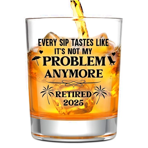 NewEleven Retirement Gifts For Men 2025 - Coworker Leaving, Goodbye Gift, Farewell Gifts For Coworkers, Friends, Dad, Grandpa - Retirement Gift For Men From Friend, Family, Colleague - Whiskey Glass