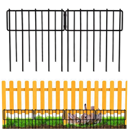 Blingluck Animal Barrier Fence, 12In(H) x 28.00Ft(L) Upgrade 1.26 in gap Decorative Fences No Dig Fence for Rabbit and Dog, Rustproof Metal Wire Garden Fence Border for Garden Patio Landscaping,26 PCS