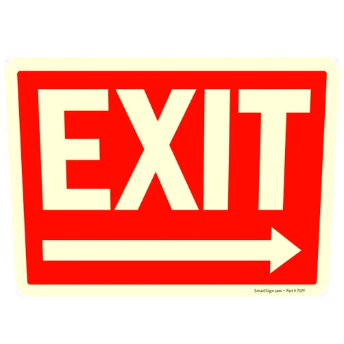SmartSign Exit Sign Label with Right Arrow | 7