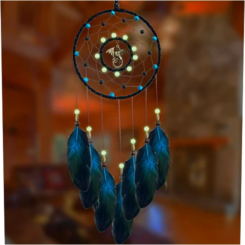 AWLEE Dream Catcher for Boys Dream Catchers for Bedroom Handmade Feather Hanging Decorations Home Ornament Birthday Festival Craft Gift