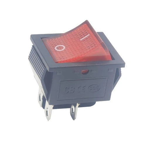 Emmui KCD4 4 Pin Red Rocker Switch Suitable for Water dispensers, Motorcycle Lights,Toy Cars, Treadmills, Desktop Grinders, Electronic Equipment Power switches,Lawn Mower and Snowblower et