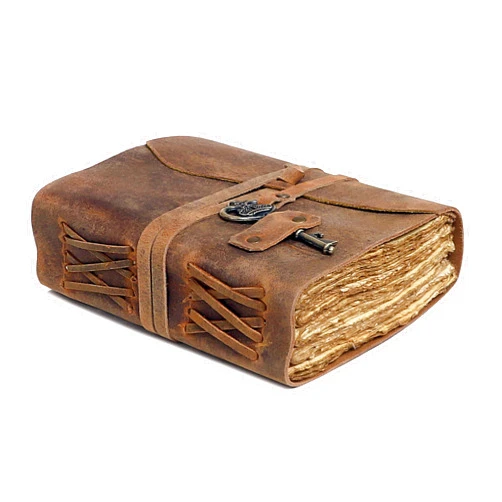 cuero Vintage Leather Journal - Antique Handmade Leather Bound journal with deckle edge paper for Men And Women Diary - Leather Sketchbook - Drawing Journal Notebook - Great Gift (5 by 7 inch)