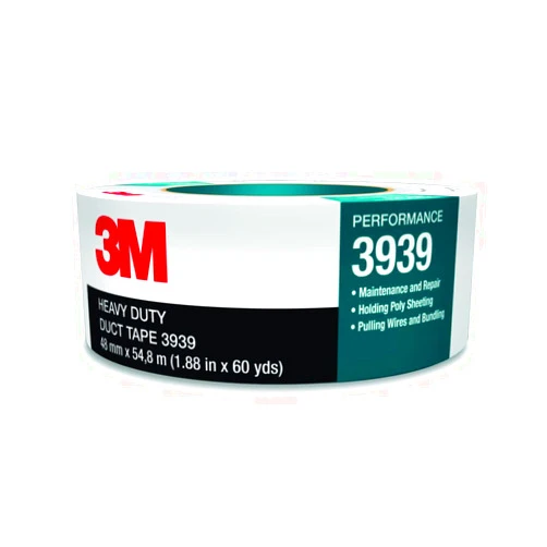 3M 3939 Heavy Duty Duct Tape, Silver, 1.88 in x 60 yd x 9.0 mil – Professional Grade Water-Resistant Duct Tape for Sealing, Holding, Bundling and Reinforcing, 1 Pack