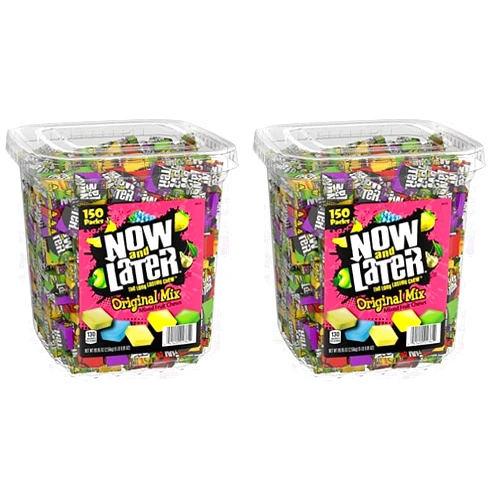 Now and Later Now & Later Original Mix, Individually Wrapped Mixed Fruit Chew Candy (150 Pieces) (Pack of 2)