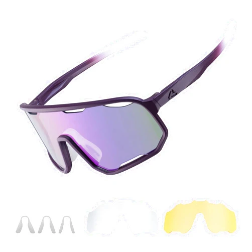 ROCKBROS Photochromic Sunglasses for Men Women,UV400 Protection Cycling Glasses,MTB Cycling Sports Sunglasses,3 Lenses