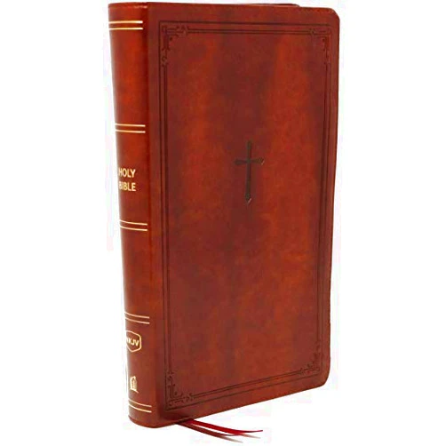 Thomas Nelson NKJV, End-of-Verse Reference Bible, Personal Size Large Print, Leathersoft, Brown, Red Letter, Comfort Print: Holy Bible, New King James Version