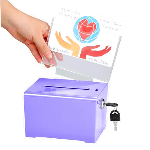 AdirOffice Adir Acrylic Donation Ballot Box with Lock - Secure and Safe Suggestion Box - Drawing Box - Great for Business Cards (6.25