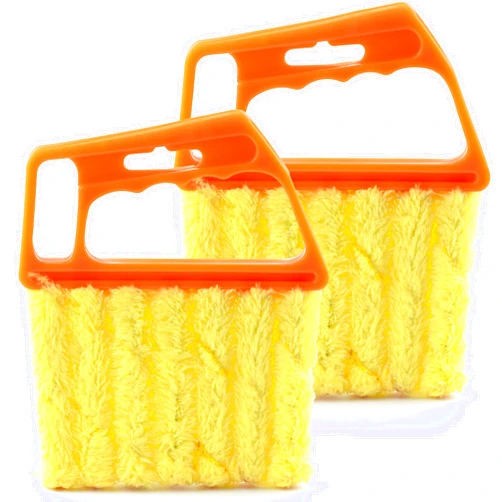 IFAMIO Pack of 2, Blind Cleaner 7 Finger Dusting Cleaner Tool for Window Shutters Venetian Shades Blinds Hand-Held Washable Mini Dust Cleaner Brush Air Conditioner Duster Dirt Cleaner for Housework