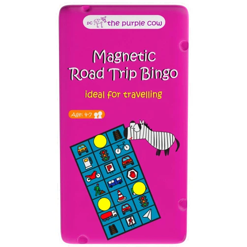 The Purple Cow Magnetic Travel Road Trip Bingo Game - Board Games for Kids and Adults. Great for Travel
