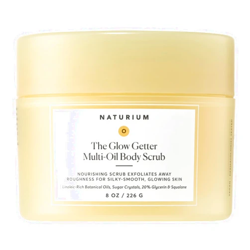 Naturium Glow Getter Body Scrub, Exfoliating Sugar Crystals with Linoleic-Rich Oils, Glycerin & Squalane, 226 g / 8 oz