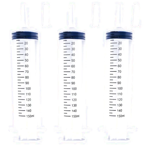 HiMo 150ml Large Syringes for Liquid, Oral, Scientific Labs, Measurement, Dispensing, with Cap- 3 Pack 150 ml Syringe