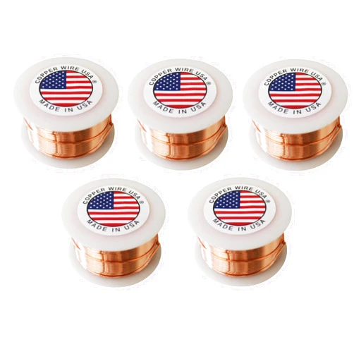 Copper wire USA Solid Bare Copper Round Wire 1/2 Lb.Spool Each (Dead Soft) Ass-5 Guages -18,20,22,24,& 26 Ga.