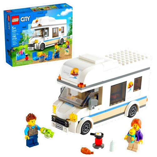 LEGO City Great Vehicles Holiday Camper Van 60283 Toy Car for Kids Ages 5 Plus Years Old, Caravan Motorhome, Gifts for Boys and Girls