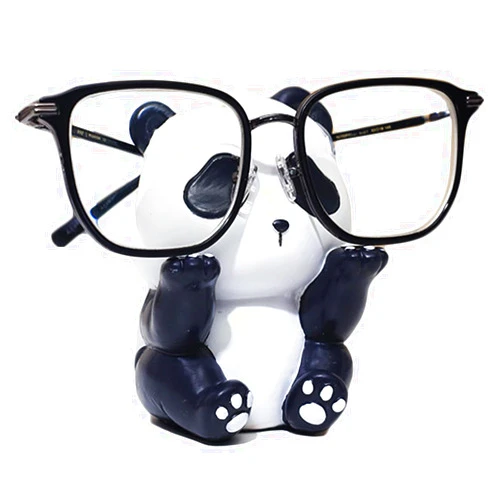 JARPSIRY Cute Panda Glasses Display Stand for Nightstand, Funny Animal Decorative Eyeglass Sunglass Holder, Home Office Desk Decoration