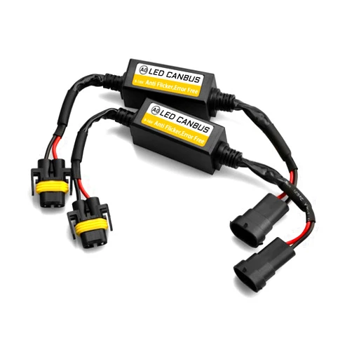 MLAHUIER 2PCS Car LED Headlight Canbus Decoder, H8/H9/H11 LED Blinker Resistor, Warning Error Fault Decoder to Fix Bulb Switch Problem, Universal LED Light System Anti-Flicker Harness Adapter
