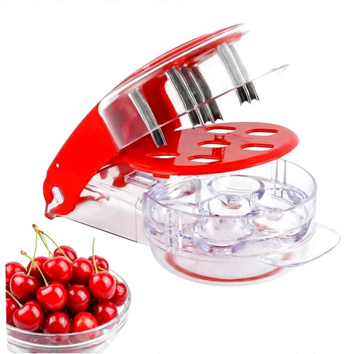 Chistylr Cherry Pitter Tool 6-Capacity Cherry Picker, Seed & Pit Remover Tool for Multiple Cherries, Heavy Duty Design for Baking, Canning & Olive Prep